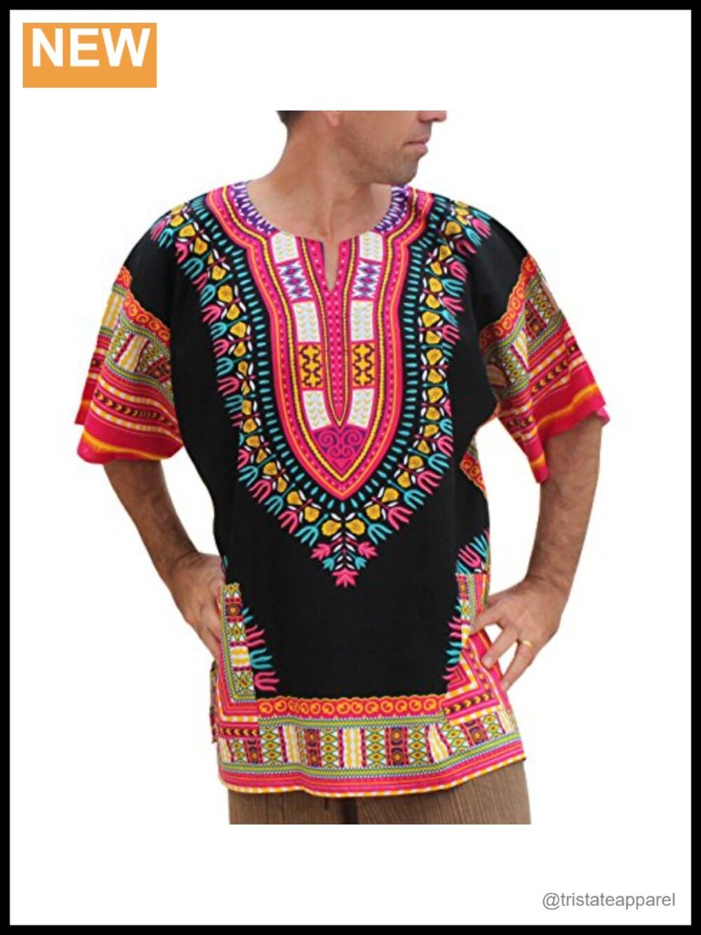 Plus Size Dashiki Cotton Blouse Button Down Loose Fit Fair Trade